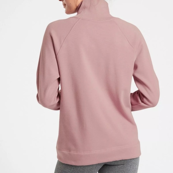 Athleta COZY KARMA SIDE ZIP FUNNEL NECK Pullover Dogwood Pink Size Medium MT - Picture 4 of 16